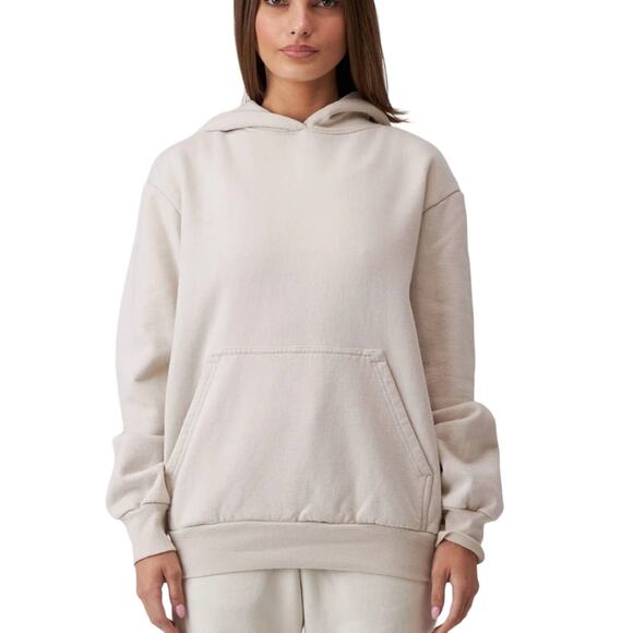 TALENTLESS Sweaters - TALENTLESS Heavyweight Hoodie Sweatshirt - BONE Sz XL Off White Taupe Streetwear